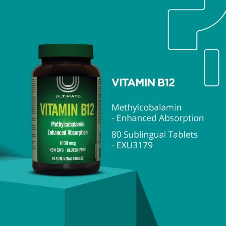 Vitamin B-12, 1000mcg, 80 Sublingual Tablets