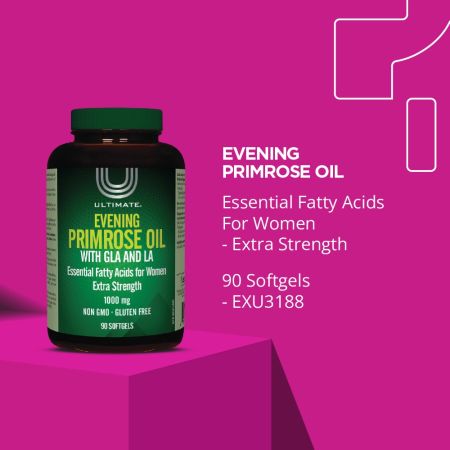 Evening Primrose Oil-1000mg - GLA & LA 90 Softgels