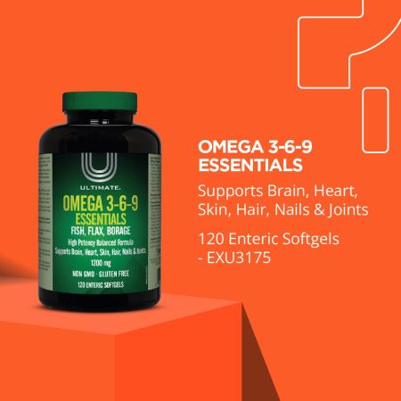 Omega 3-6-9 Essentials - Fish, Flax, Borage - 120 Enteric Softgels