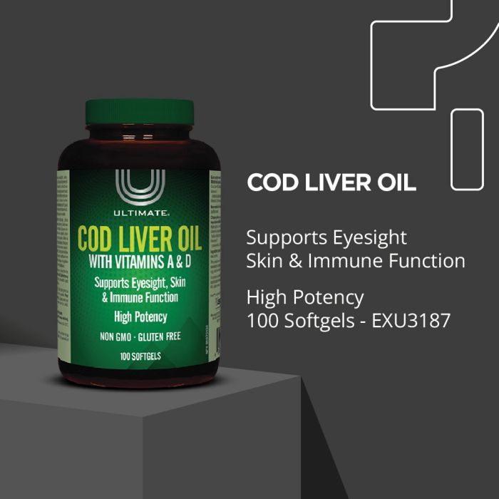 Cod Liver Oil with Vitamin A & D - 100 Softgels